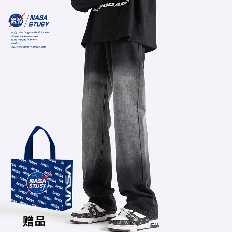NASA官方进口美式潮牌牛仔长裤