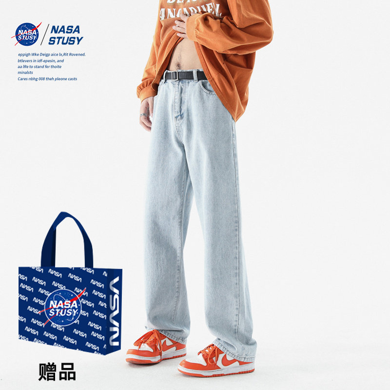 NASA官方进口美式潮牌牛仔长裤图片