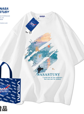 NASA STUSY美式高街2026新款夏装男款上衣服情侣潮牌男士短袖T恤