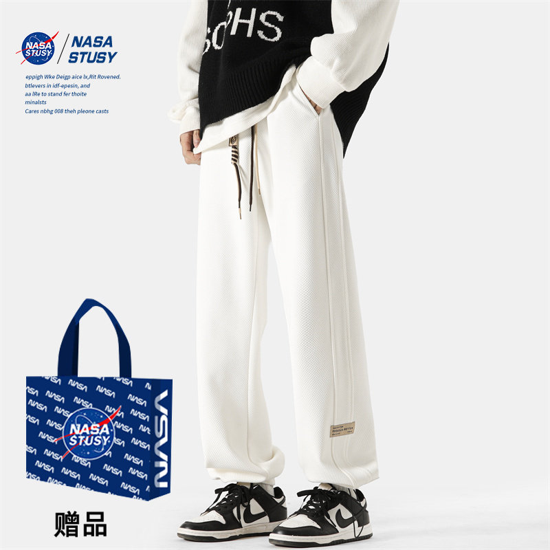 NASA STUSY美式2026新款秋冬装男款休闲长裤子直筒宽松男士卫裤