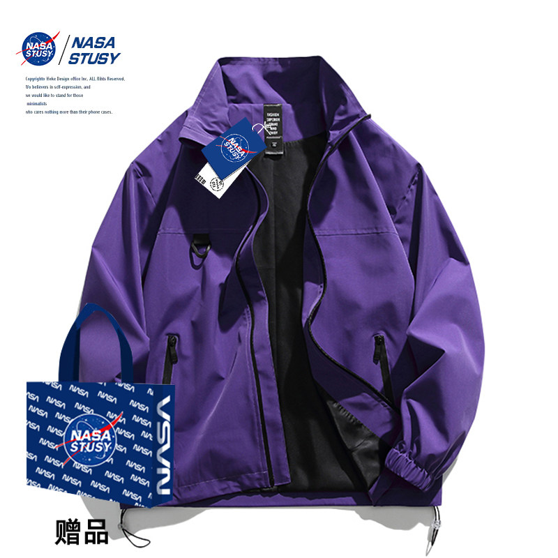 NASA STUSY美式复古2026秋装新款男款飞行员夹克工装高级感外套,男装,夹克,淘宝优惠券,粉丝福利购,淘宝优惠卷