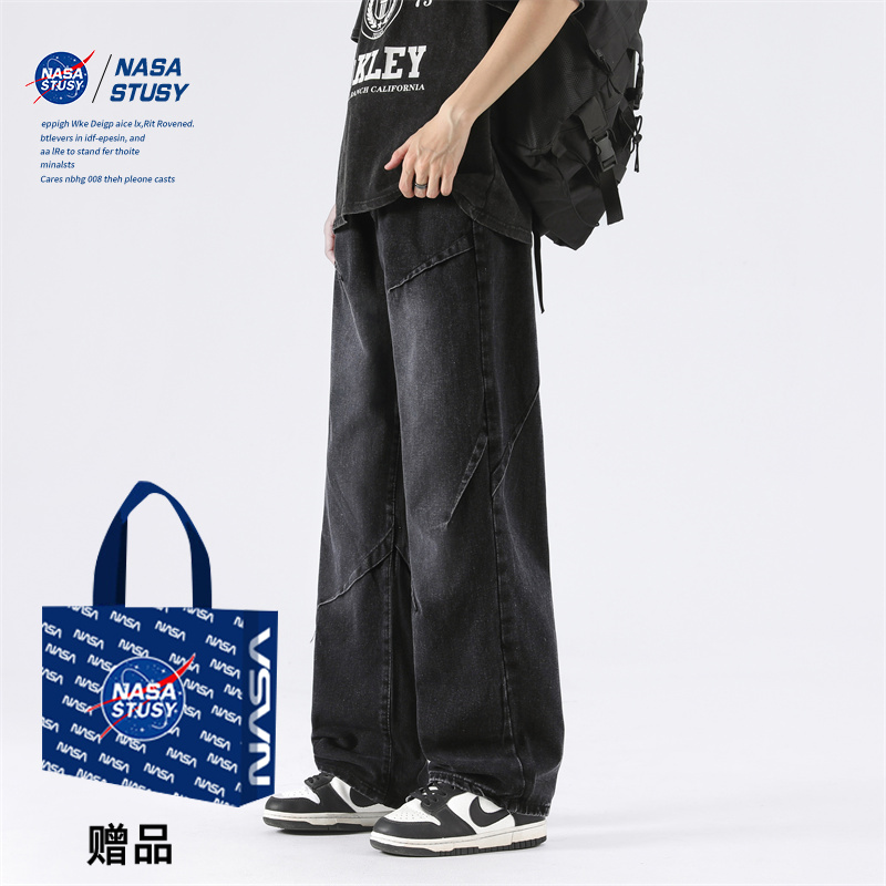 NASA官方进口美式潮牌牛仔长裤