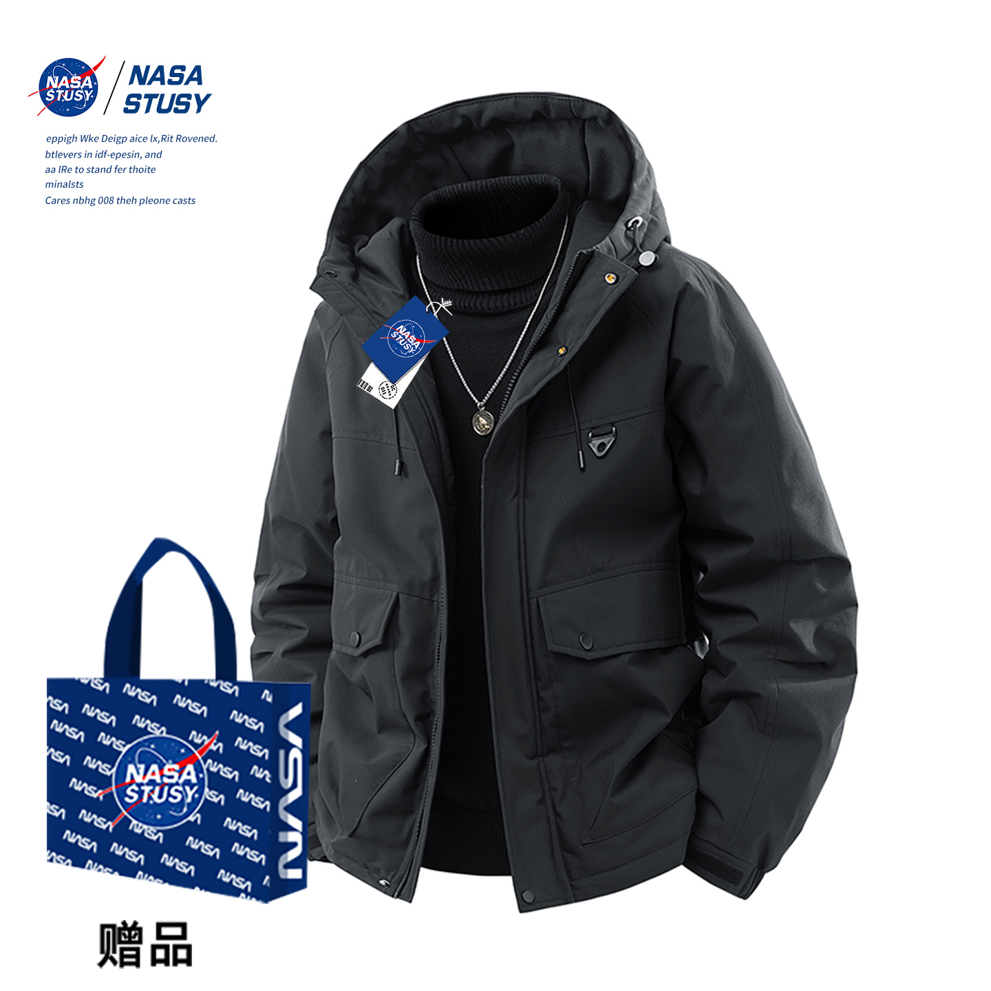 NASA官方进口美式潮牌棉衣外套