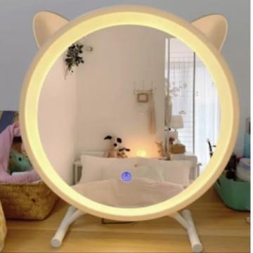 爆款台式化妆镜子桌面大号卧室带灯网红梳妆台学生宿舍智能美妆镜