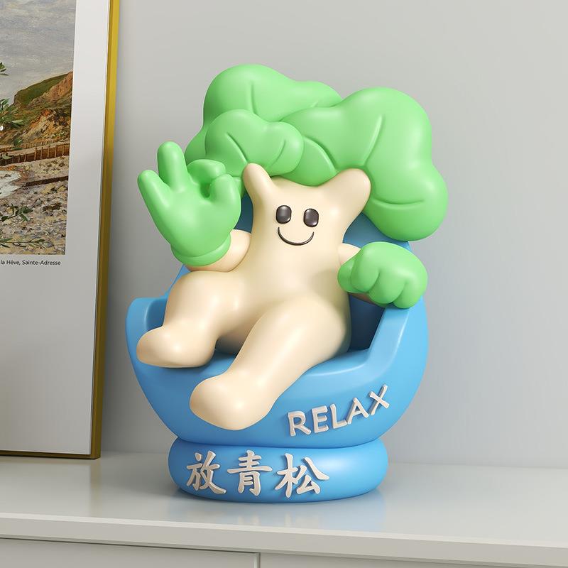 放青松情绪稳定神器可爱电视柜酒柜小摆件办公桌面解压装饰品