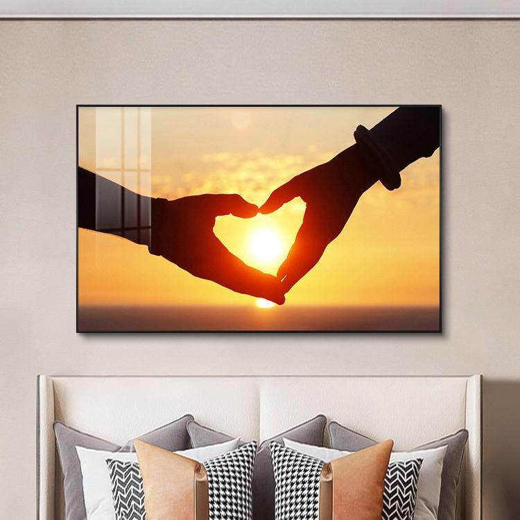 现代简约卧室床头装饰画温馨主卧房间背景墙挂画酒店浪漫艺术壁画