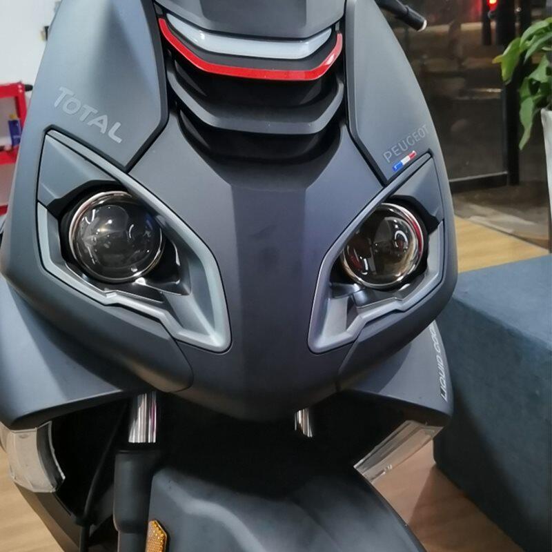 专用于摩托车标致sf4大灯改装led双光透镜切线透镜远近光一体超亮