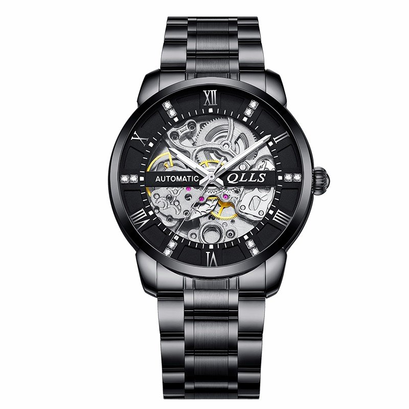 奇洛时手表男士全自动机械表夜光防水镂空陀飞轮中高学生男表