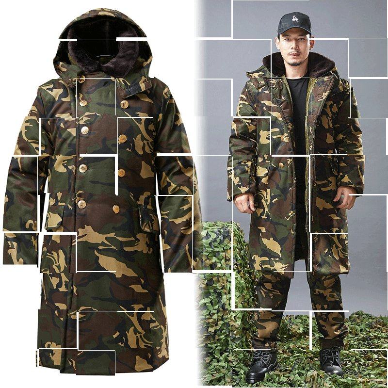 带帽军大衣加长冬季加厚老式棉大衣冷库防寒服保暖棉大衣中长棉袄