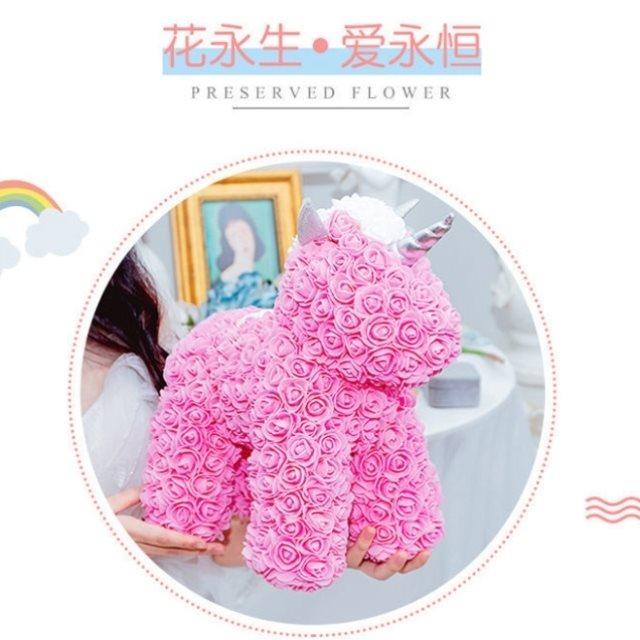 浪漫七夕情人节独角兽永生不干玫瑰花送女友闺蜜有意义生日礼物女