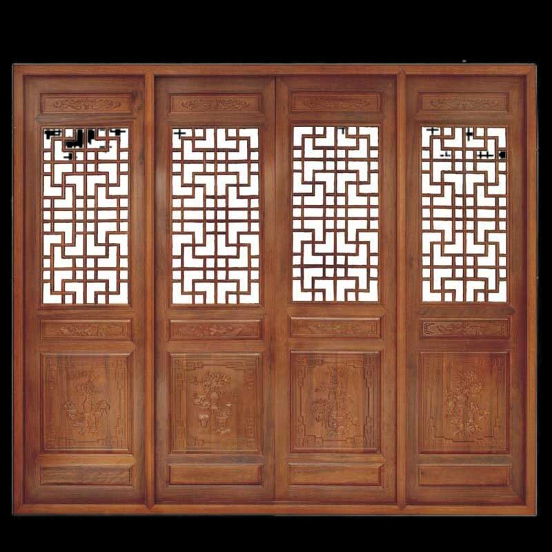 定制东阳木雕仿古门窗中式隔断屏风玄关背景墙实木雕花格门窗格栅