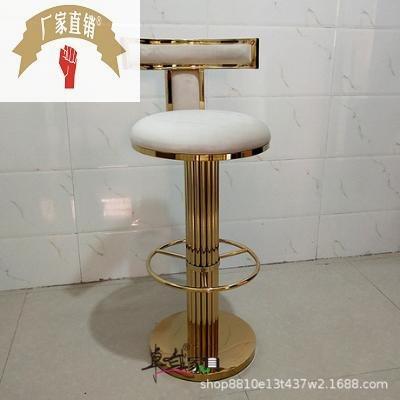 不锈钢靠背吧椅图片吧台凳前台椅现代酒吧椅轻奢吧台椅升降高脚凳