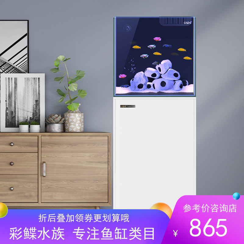 彩鲽彩蝶鱼缸水族箱超白玻璃小型家用客厅水草缸上过滤21年新包邮