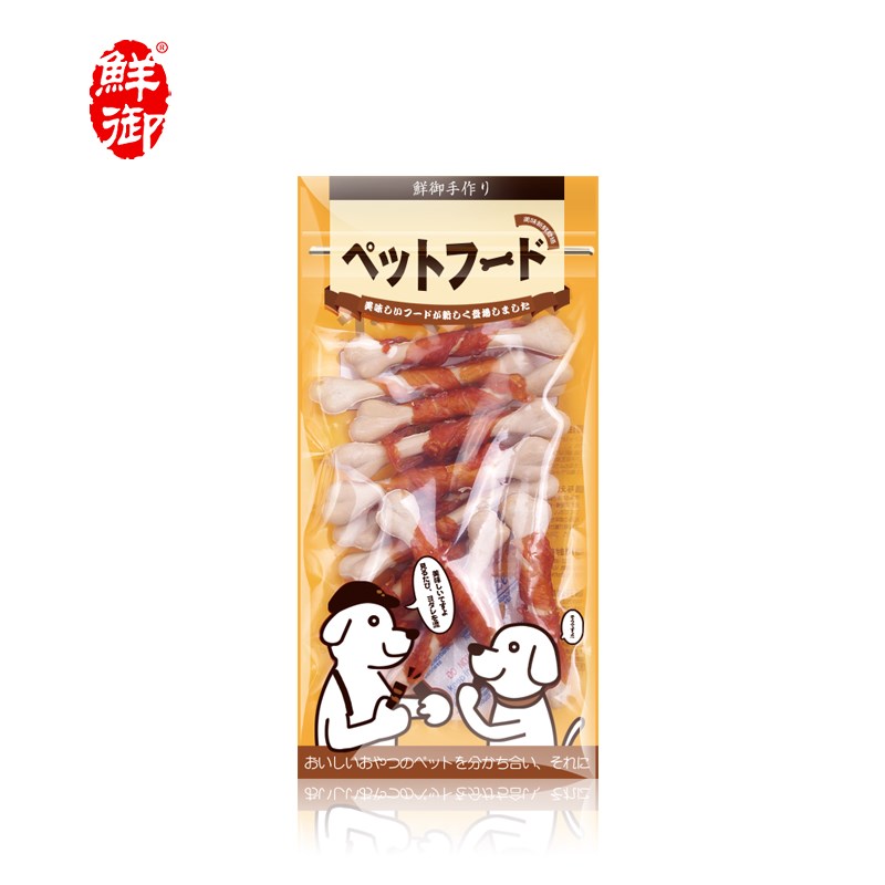 【鲜御宠物狗零食】易消化鸡肉绕钙骨狗磨牙棒零食 净重100g/袋*3