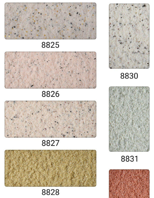 真石漆外墙喷沙喷砂装修样版颗粒米白色别墅用乳胶漆我找半哑光