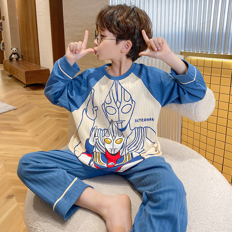 太空人纯棉男童睡衣卡通春秋季