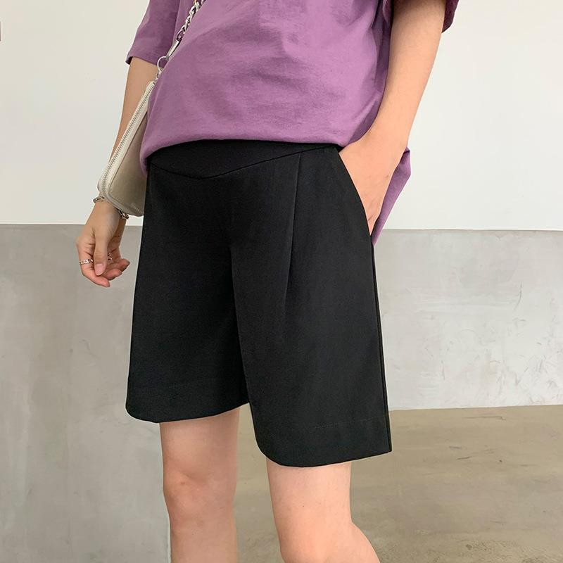 孕高弹托腹夏季孕宽松休闲08016短裤妇薄款妇分西五装热裤外穿潮