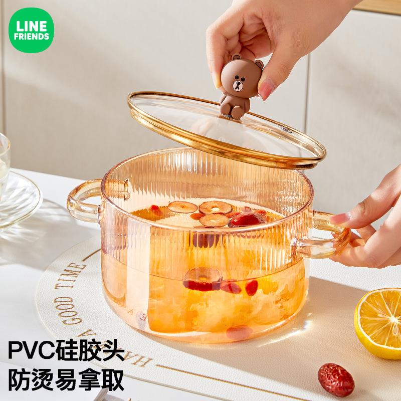 布朗玻璃锅耐高温家用炖汤透明锅电陶炉面泡锅炖熊硅锅高硼汤锅