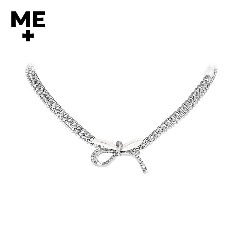 me 白色恋人系列项链女款饰品小众套链女生锁骨链6235k1030003