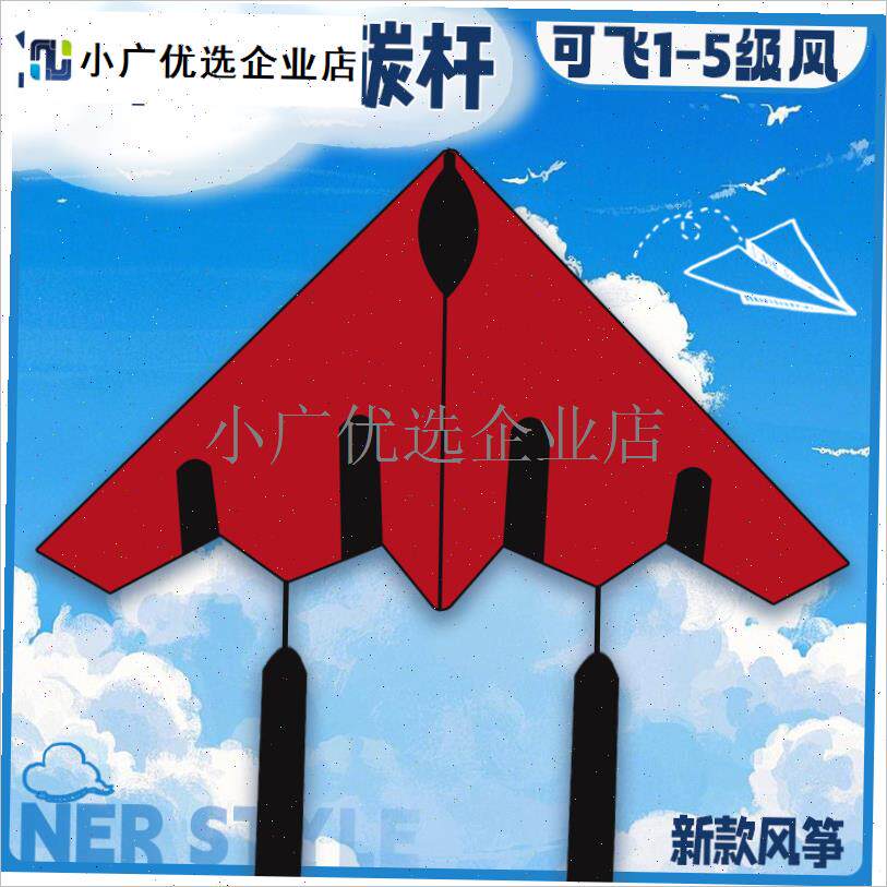 `新款飞机伞布碳杆轻体风筝大人专用高档微风易飞专X业云霸二代儿