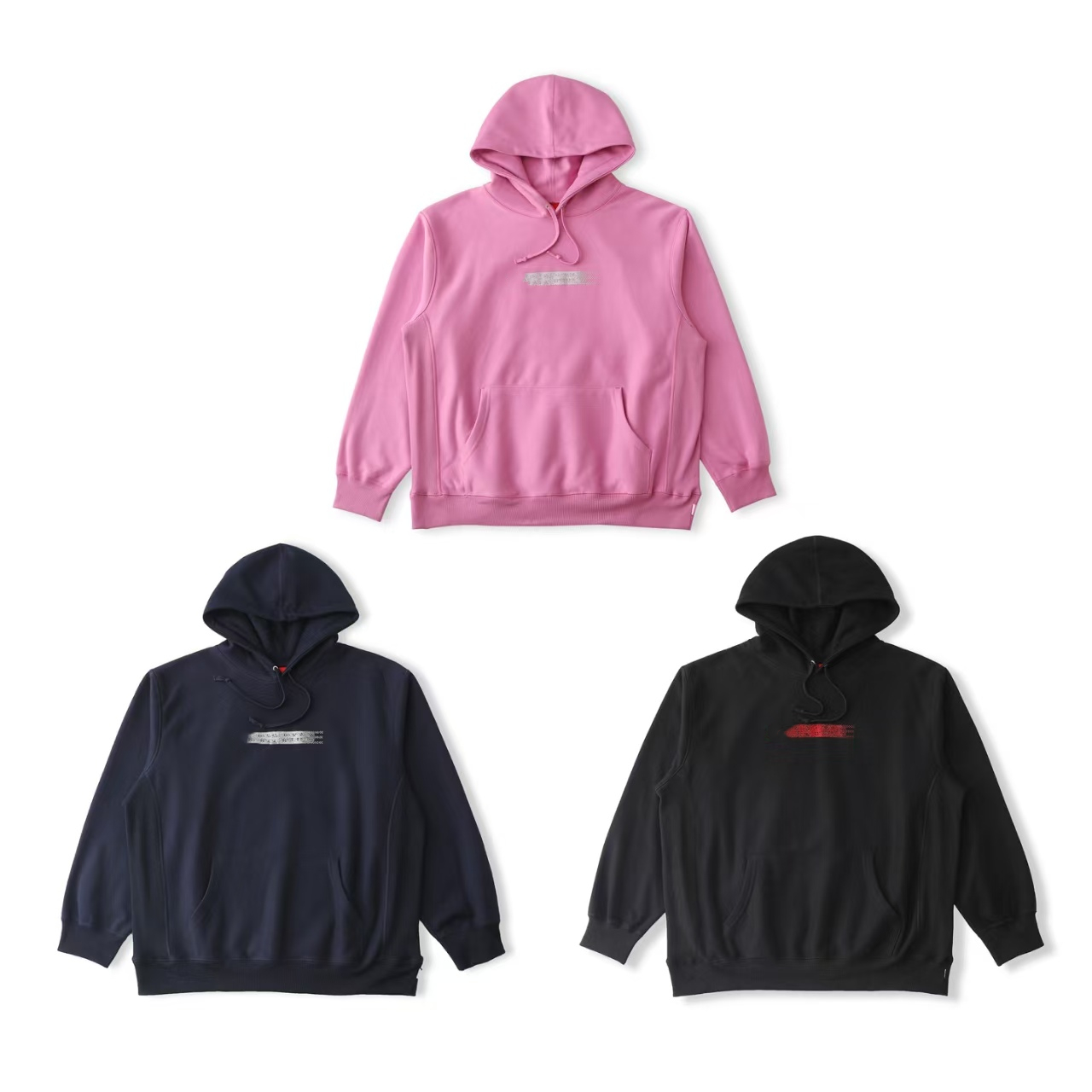 25FW box logo Hooded Sweatshirt 幻影卫衣 水钻烫钻情侣连帽衫