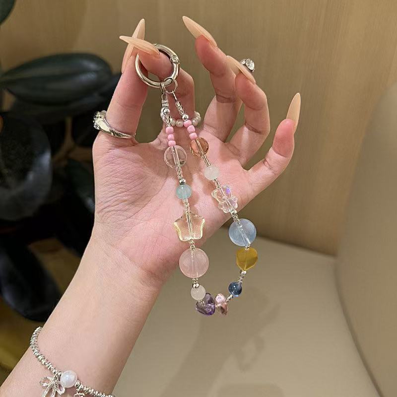 彩珠星星小熊手机链彩色手机挂绳
