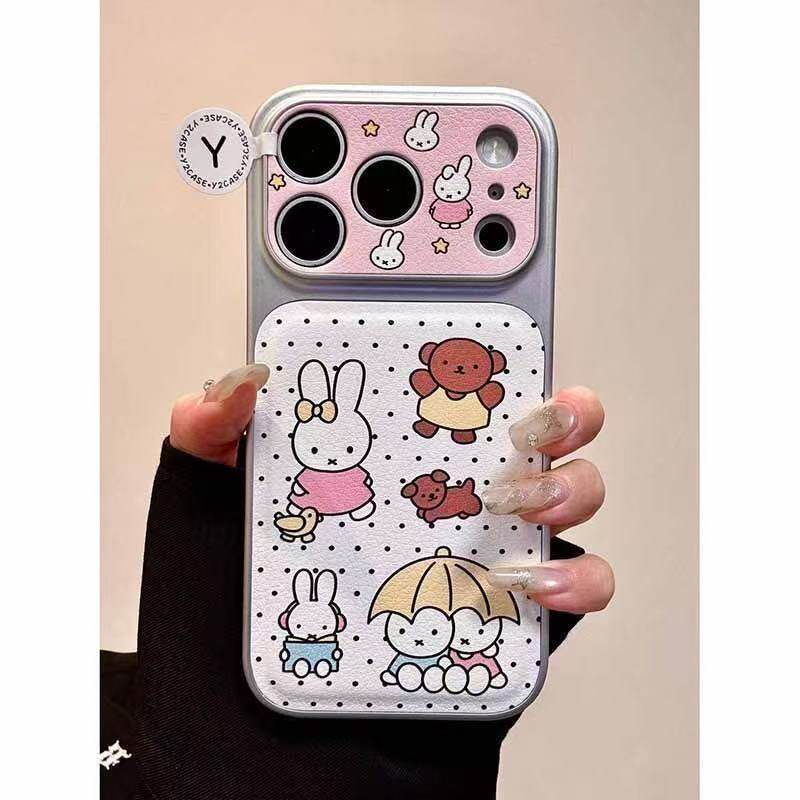 波点米菲兔适用苹果17手机壳新款iPhone17pro保护套卡通女款ip16pro防摔壳15/14/13/12高级感外壳个性小羊皮