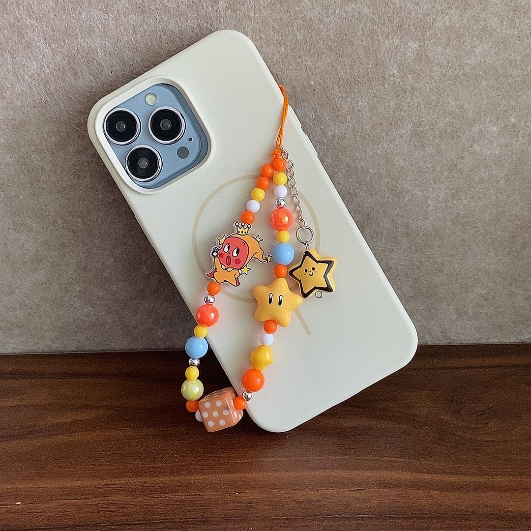 皇冠星星人手机链可爱手机挂绳新款卡通百搭挂链女款ccd相机挂件高级感手工珠串网红百搭链条个性防摔挂饰
