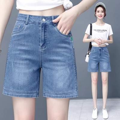 高腰天丝牛仔短裤女外穿夏季薄款2025新款牛仔裤小个子冰丝五分裤