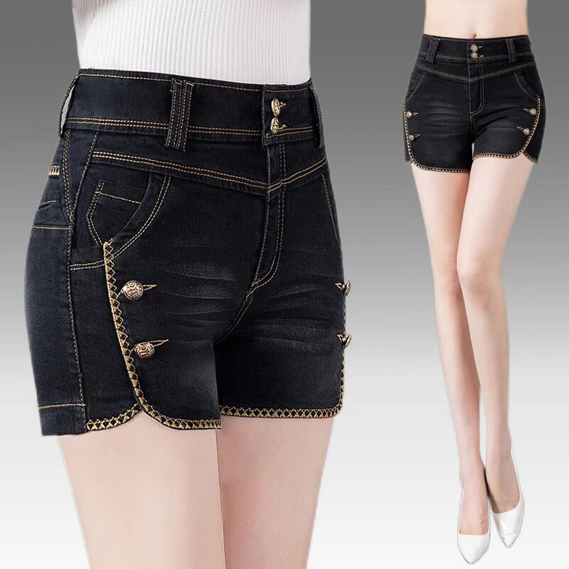 牛仔短裤女士2025年夏季新款小个子显瘦高腰阔腿a字热裤薄款潮ins