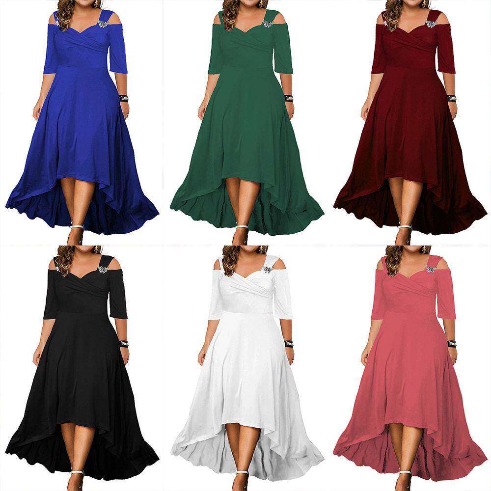 Sexy Large Off Shoulder Swing Dress 性感大码露肩大摆连衣裙
