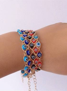 欧美时尚恶魔之眼手炼邪恶眼睛时尚街拍潮流手腕炼bracelet women