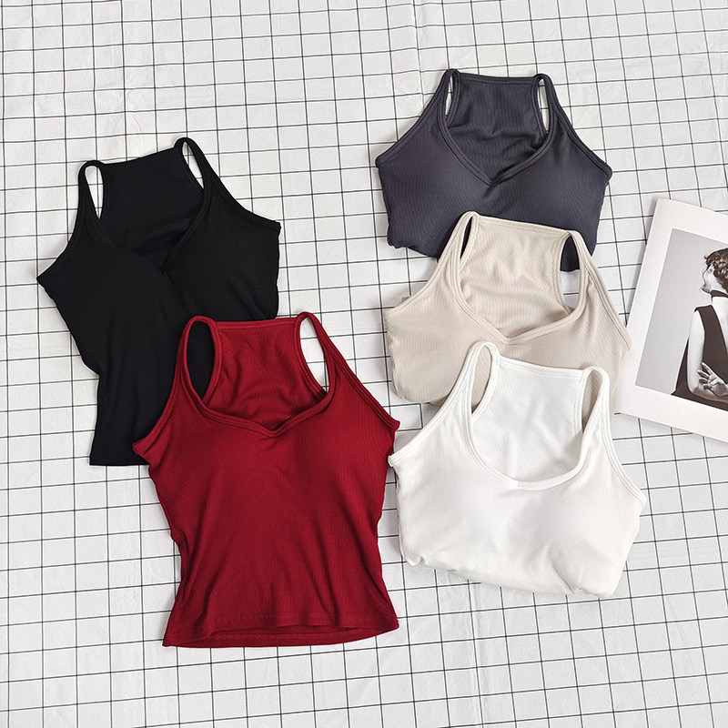 辣妹出街黑色短款一体杯挂脖吊带背心女夏外穿内搭打底无袖上衣,运动服/休闲服装,运动背心,淘宝优惠券,粉丝福利购,淘宝优惠卷
