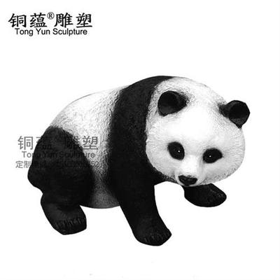 定制玻璃钢卡通动物雕塑仿真熊猫动物雕塑定制玻璃钢熊猫雕塑厂家