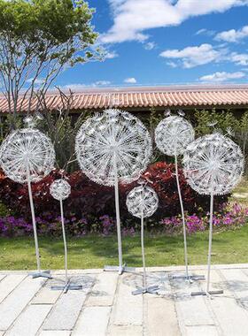 户外不锈钢蒲公英雕塑固定灯房地产销售部园林景观素描装饰摆件