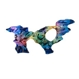 饰摆设仿琉璃蓝色艺术品酒店大堂雕塑摆件 高档树脂装