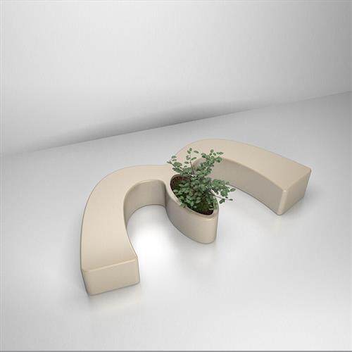 玻璃钢休闲椅卡通M字母坐凳简约商场花盆座椅户外广场休息等候椅