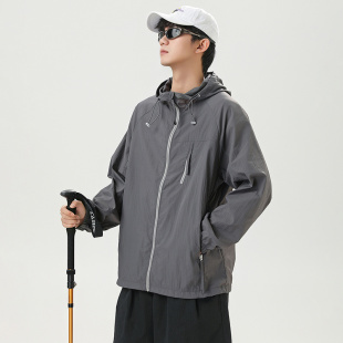 MCQ轻薄透气防晒衣夏防紫外线凉感皮肤衣休闲宽松防晒服外套 NASA