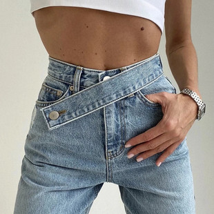 High Waist Women Pants Harajuku Boyfriend Jeans Loose Bottom