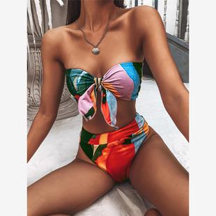 Bathing Suit Women High Waist Swimsuit Female Push Up Printe