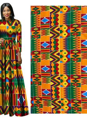 3码蜡布 African wax cotton printed cloth dress fabrics woven