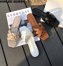 女大码平底拖鞋women flat slippers beach sandals big size 43