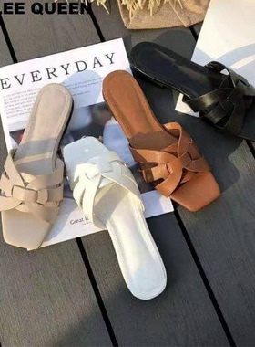 女大码平底拖鞋women flat slippers beach sandals big size 43