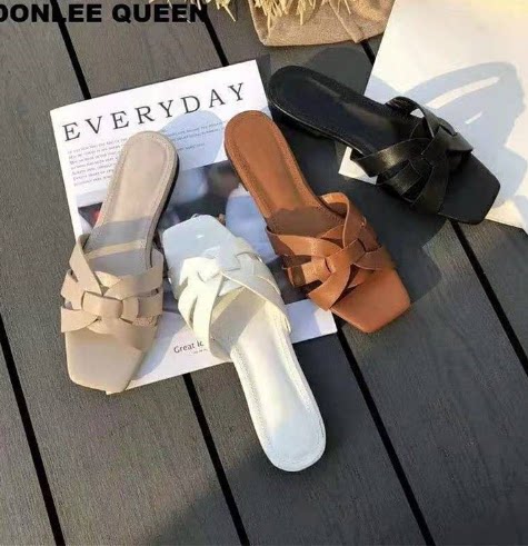 女大码平底拖鞋women flat slippers beach sandals big size 43