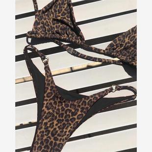 Women Leopard Brazilian Bikini Set Thong Swimsuit Two Pieces