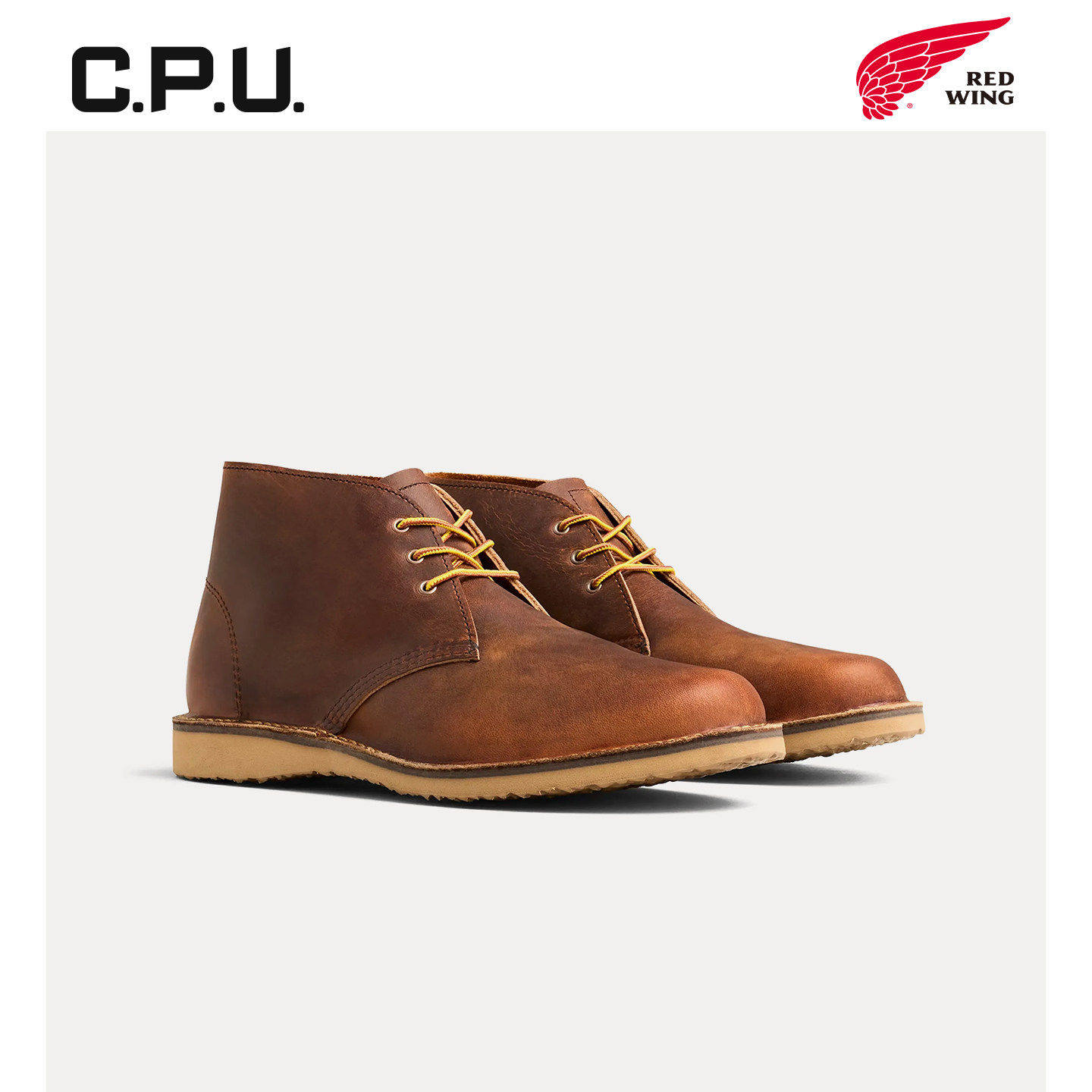 红翼3622 redwing棕色牛皮chukka工装靴时尚中帮恰克靴CPU男鞋RW