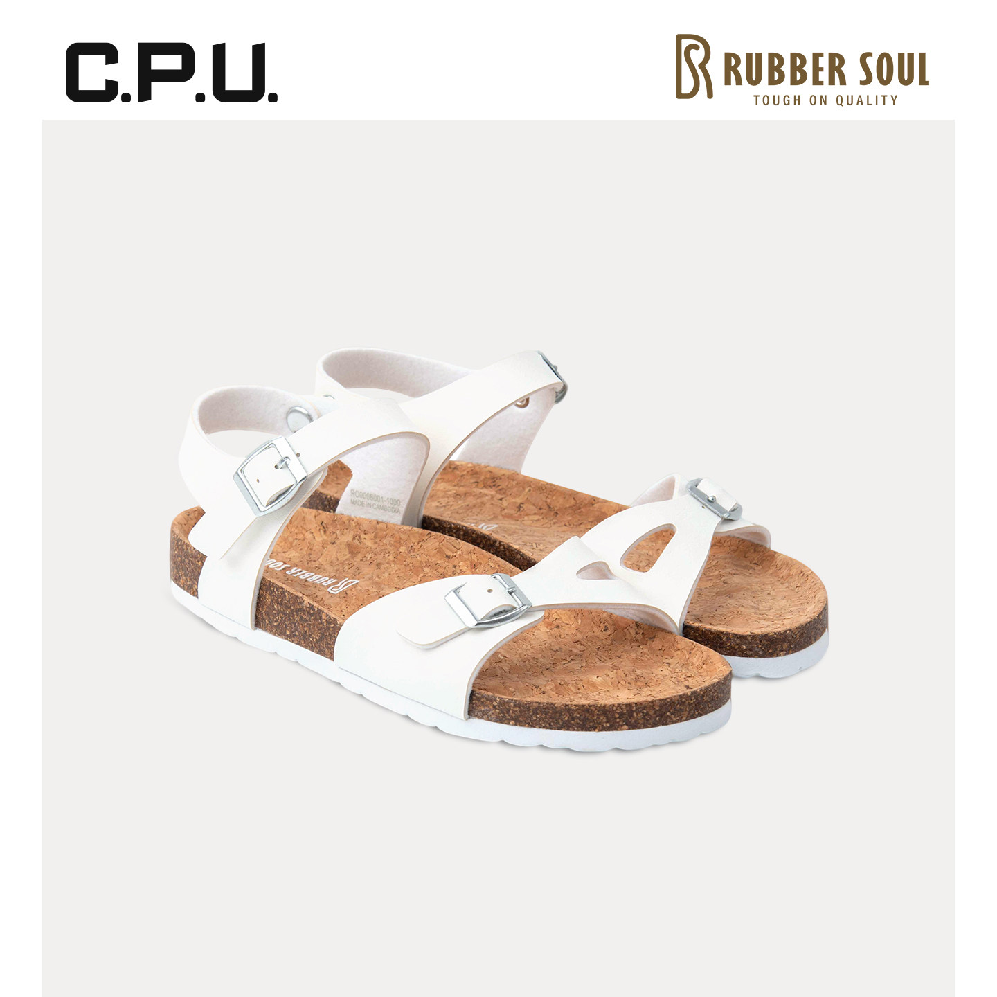 CPU女款软木平跟凉鞋休闲鞋