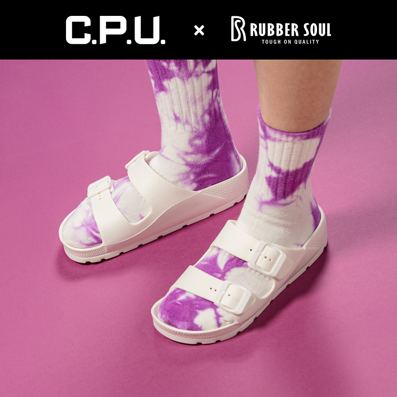 RubberSoul厚跟双带EVA沙滩拖鞋