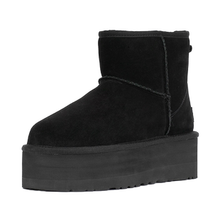 UGG经典迷你短靴PLATFORM厚底女士短筒保暖雪地靴1134991牛剖层革