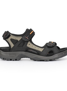 Ecco/爱步舒适休闲透气皮凉鞋 魔术贴平底沙滩凉鞋男士越野069564